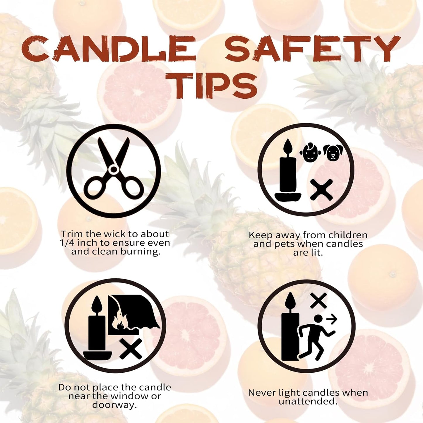 Tropical Orchard Scented Pillar Candle - 2.8x6 Inch, 75-Hour Burn, Pineapple & Grapefruit Luxury Aromatherapy Candle, Sweet Fruit Scent Pillar Candles for Home, Natural Fragrance Candle for Air Purify