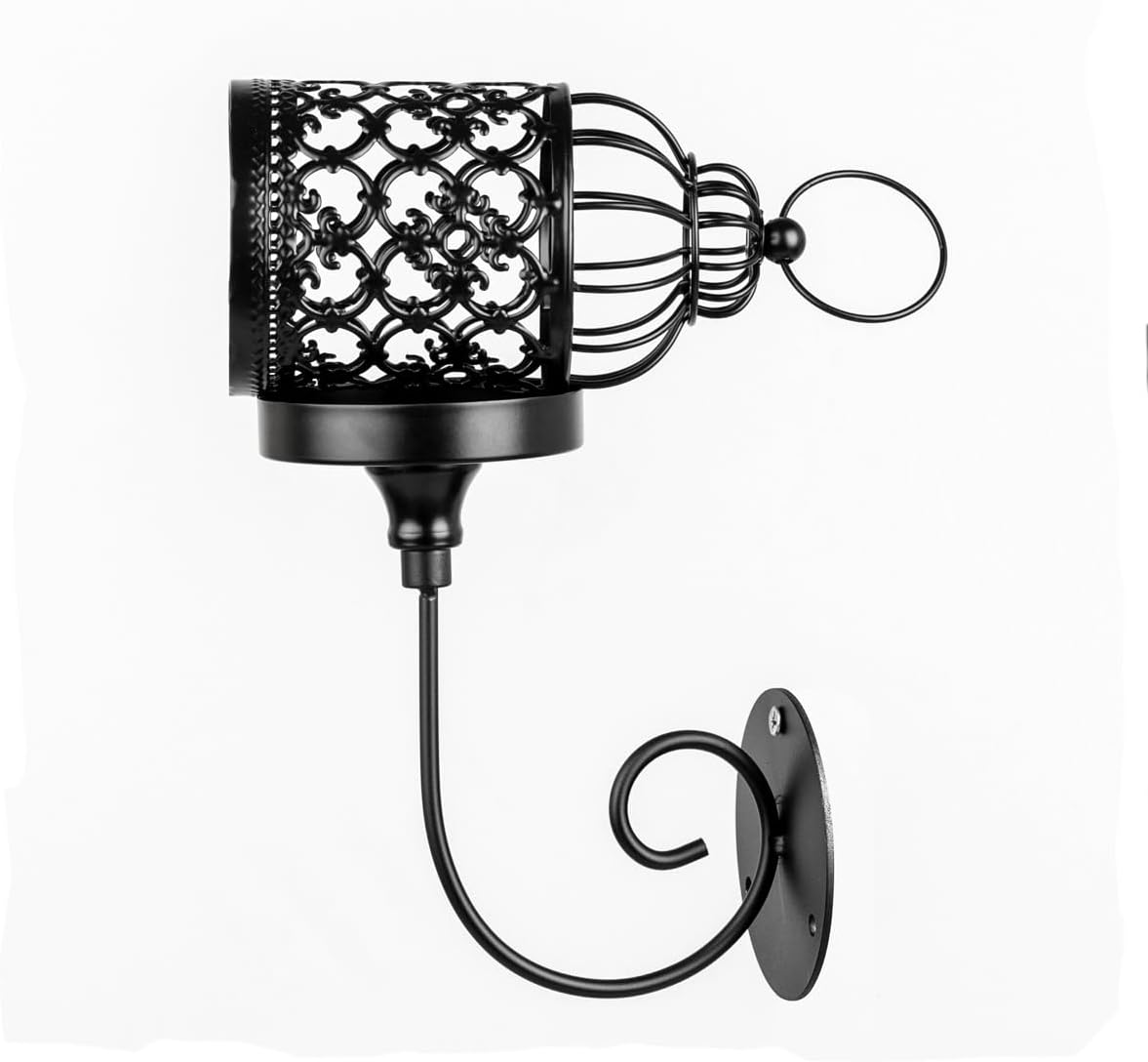 Wall Sconce Candle Holder Birdcage Style Design Metal Wall Candle Holder, Home Wall Decoration for Living Room, Bathroom, Dining Room（Single-Head）
