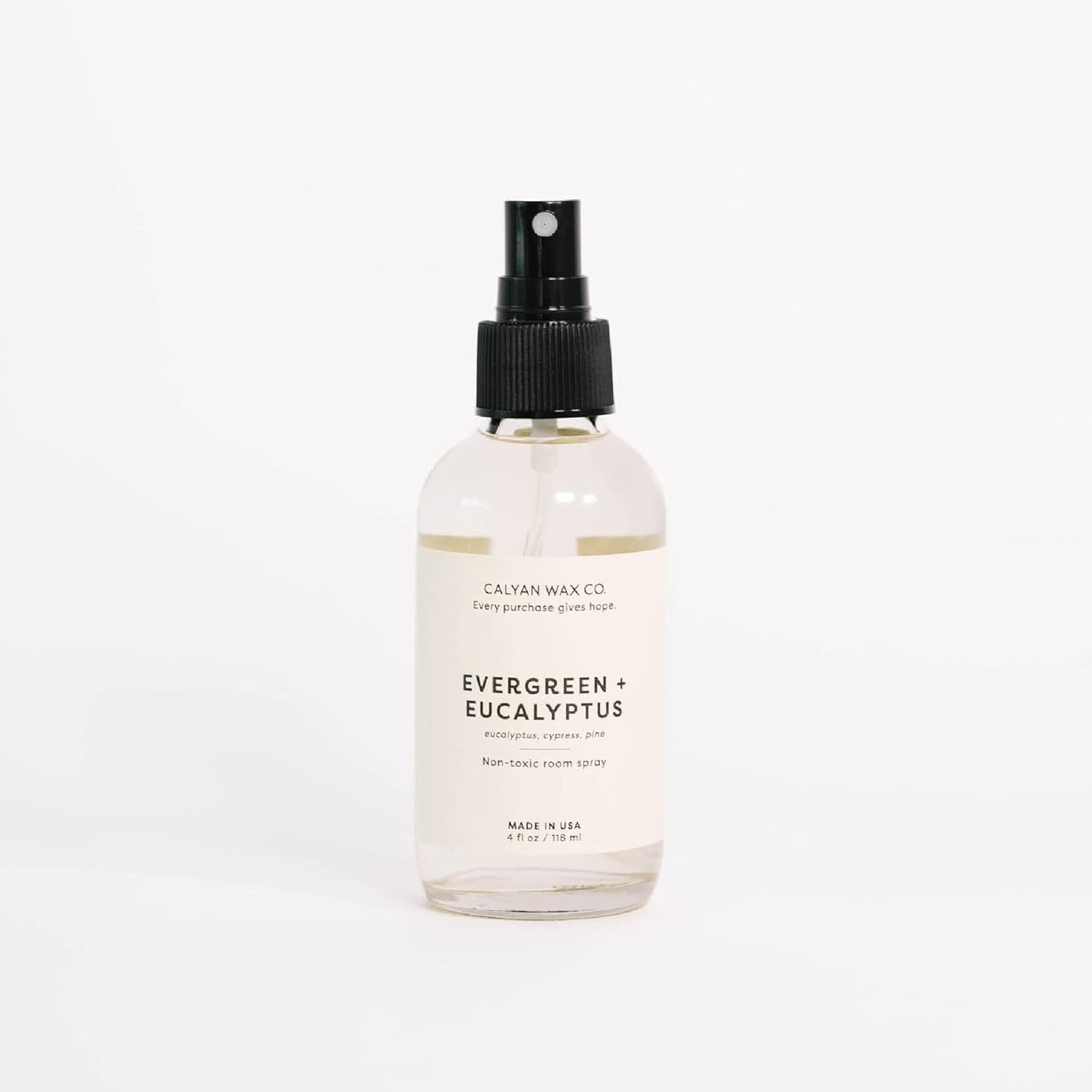 Calyan Wax Co. Evergreen & Eucalyptus Room Spray - Non Toxic Air Freshener - Natural Room Deodorizer with Essential Oils - Air Freshener Spray for Home - 4 fl oz