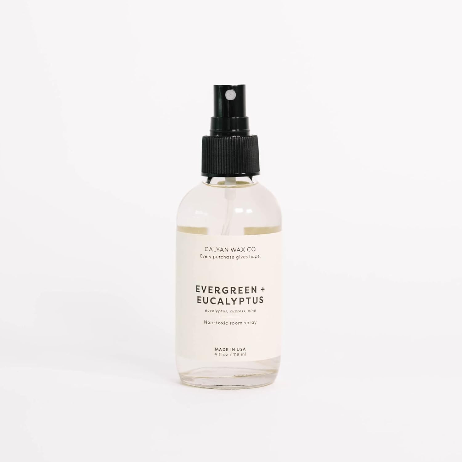 Calyan Wax Co. Evergreen & Eucalyptus Room Spray - Non Toxic Air Freshener - Natural Room Deodorizer with Essential Oils - Air Freshener Spray for Home - 4 fl oz