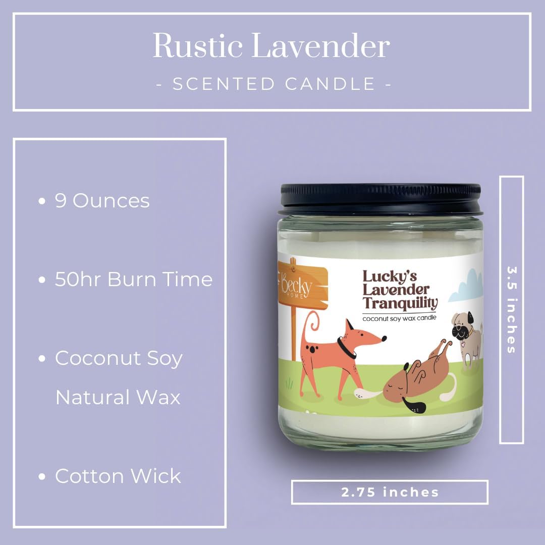 9oz Pet Odor Eliminator Deodorizer Candle, Long-Lasting Lavender Scented, Non Toxic, Natural Plant-Based Wax Blend
