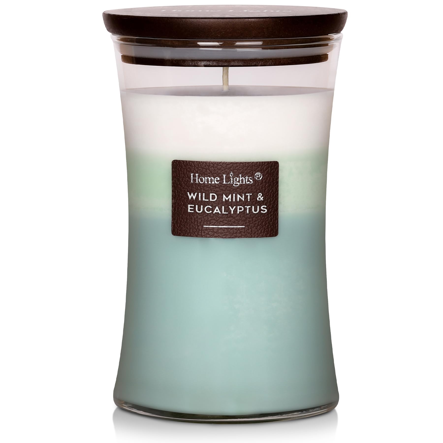 HomeLights 3-Layer Candles for Home Scented, 21.52 OZ Natural Soy Wax Scented Candles Burns Up to 100 Hours, Large Jar, White Tea & Clary Sage