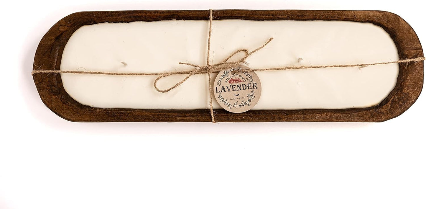 Red Barn Candle Company Wood Dough Bowl Candles | 100% Natural Soy Wax & Essential Oil Infused | Odor Eliminating + Pet Safe | Scented Candle Gifts for Men & Women (Lavender, 3-Wick)