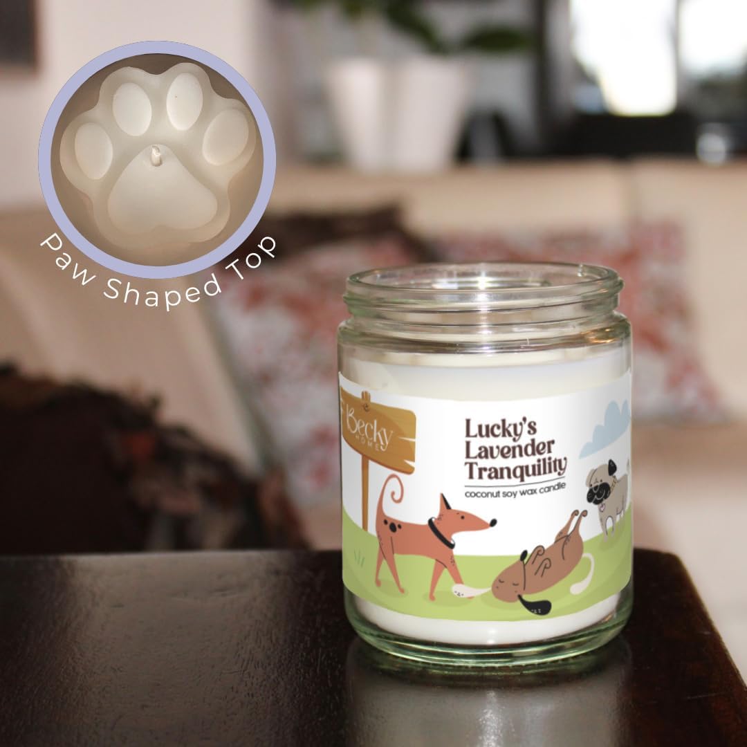 9oz Pet Odor Eliminator Deodorizer Candle, Long-Lasting Lavender Scented, Non Toxic, Natural Plant-Based Wax Blend