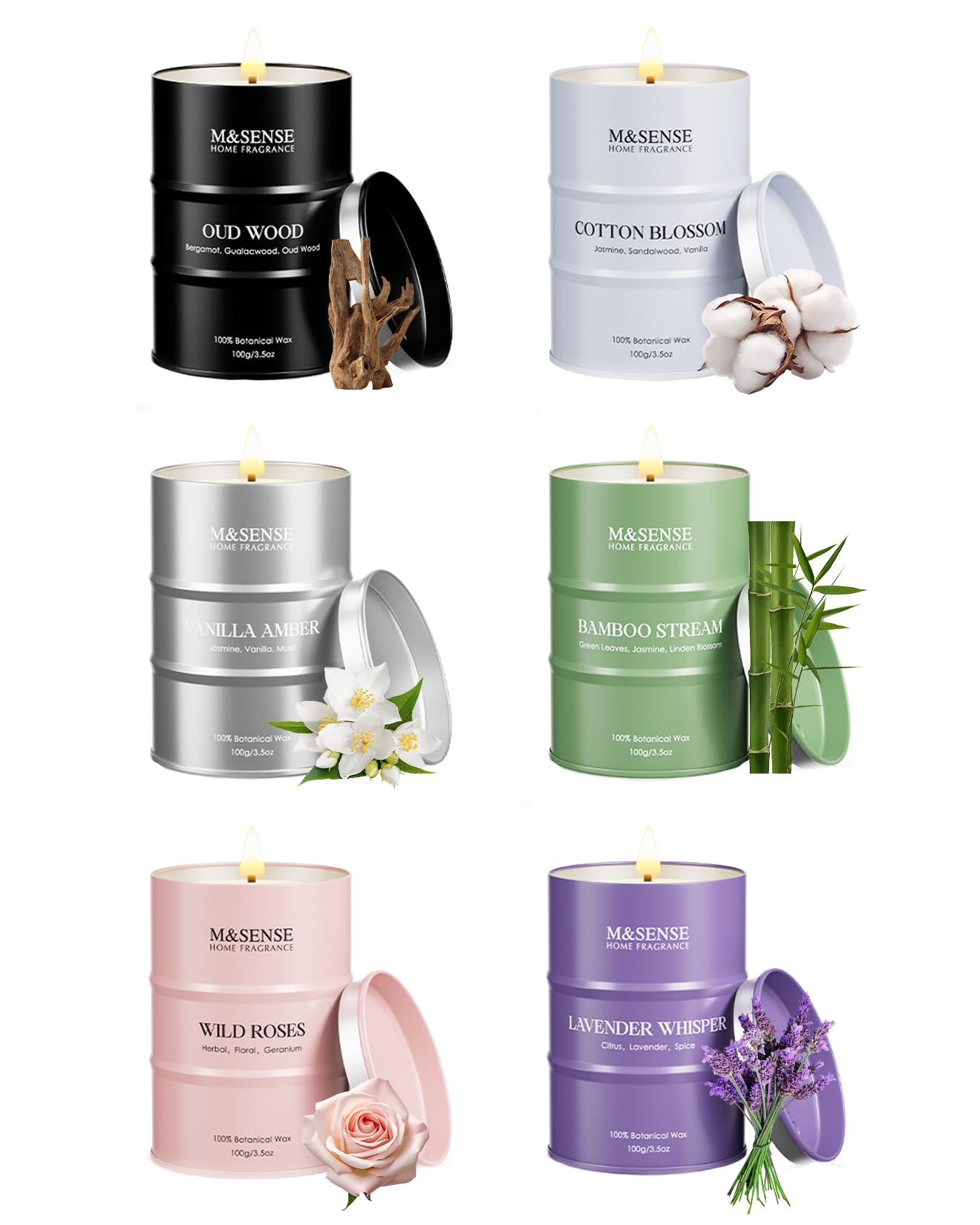 M&SENSE Wild Rose Natural Scented Candle, 70 Hours Long Lasting Soy Candles 11.3oz, Stress Relief Aromatherapy Candles for Women, Romantic Candle Gifts Valentines Day Gifts for Her