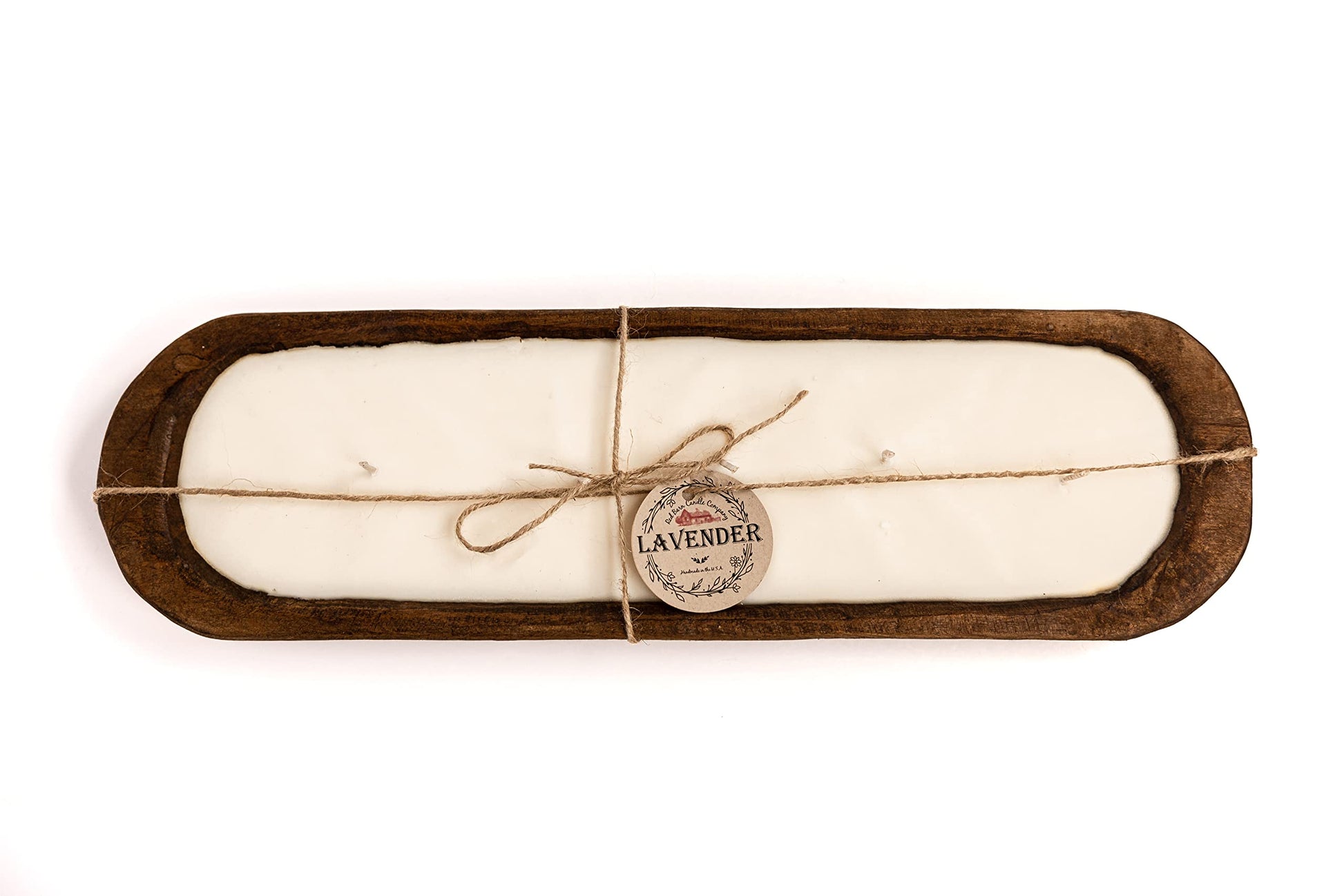 Red Barn Candle Company Wood Dough Bowl Candles | 100% Natural Soy Wax & Essential Oil Infused | Odor Eliminating + Pet Safe | Scented Candle Gifts for Men & Women (Lavender, 3-Wick)