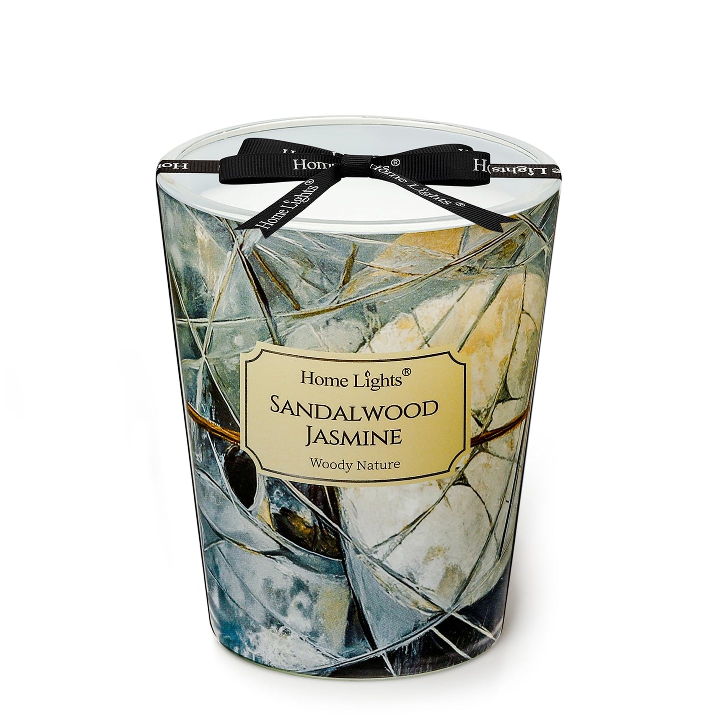 HomeLights 1-Wick Candles for Home Scented - 6.7oz Soy Wax Blend Candle Long-Lasting Fragrance, Industrial Chic Home Decor and Housewarming Gifts, Fireside Wood & Glow