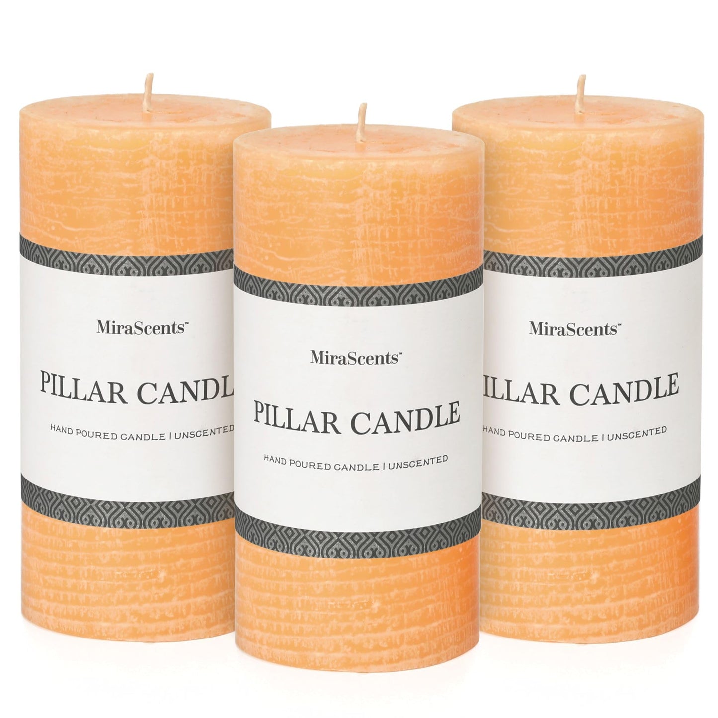 3x4 Inch Sage Green Pillar Candles - Set of 3, Unscented, Long Burning, Smokeless Dripless Candles for Spring Home Decor, Dinner Table, Bathroom, Rustic Decor