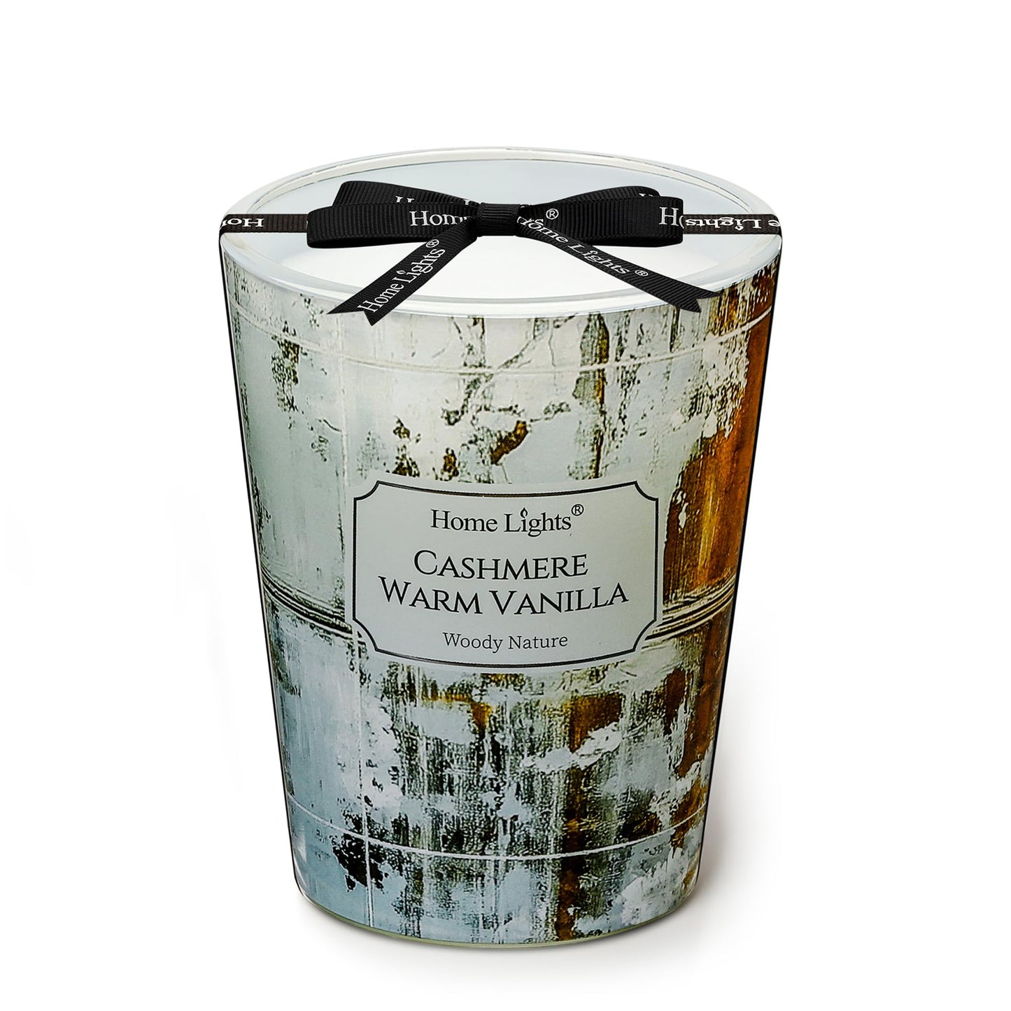 HomeLights 1-Wick Candles for Home Scented - 6.7oz Soy Wax Blend Candle Long-Lasting Fragrance, Industrial Chic Home Decor and Housewarming Gifts, Fireside Wood & Glow