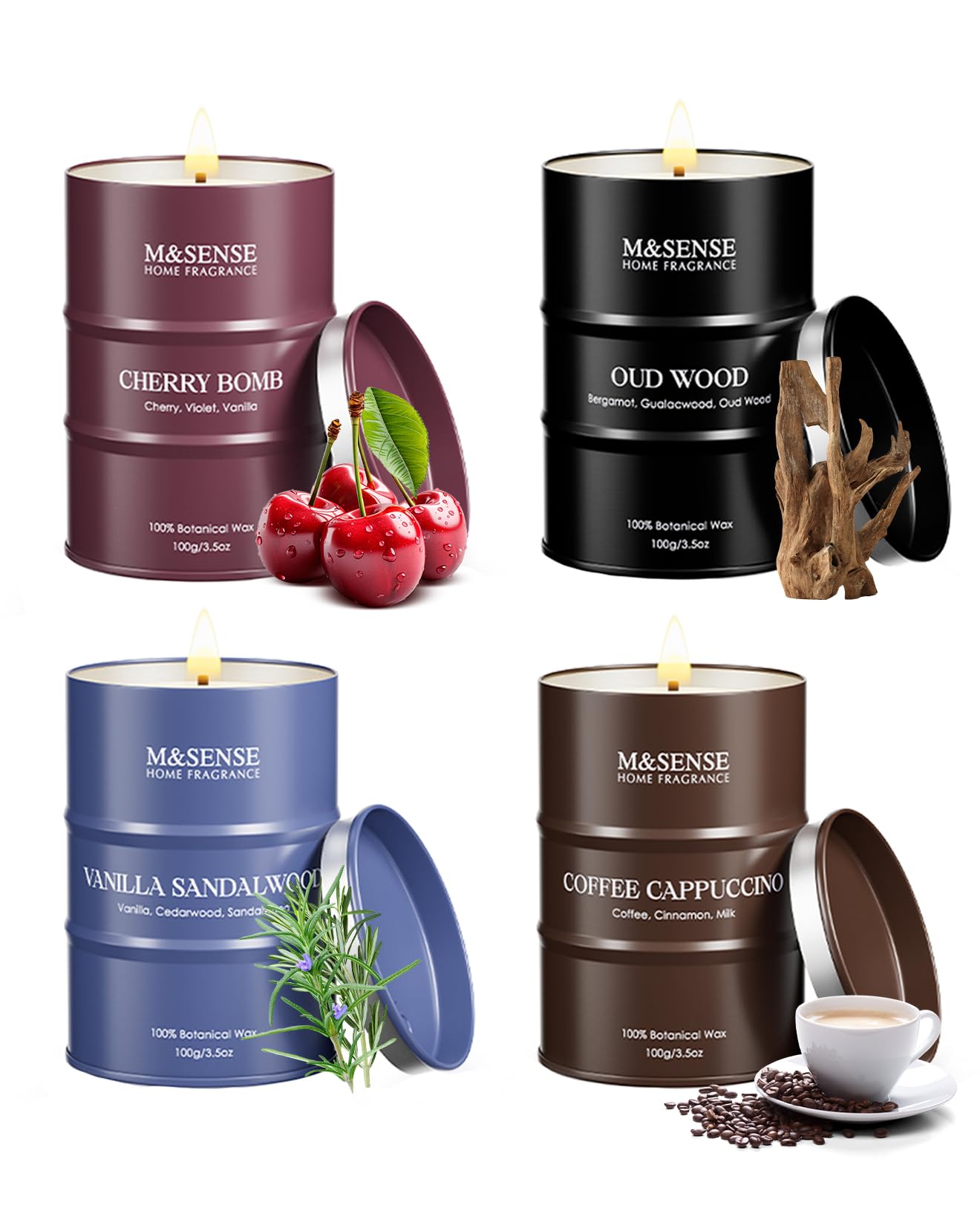 M&SENSE Wild Rose Natural Scented Candle, 70 Hours Long Lasting Soy Candles 11.3oz, Stress Relief Aromatherapy Candles for Women, Romantic Candle Gifts Valentines Day Gifts for Her