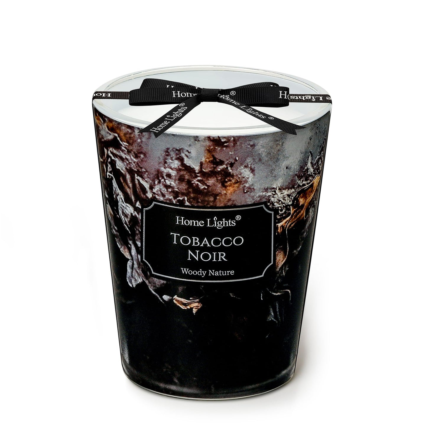 HomeLights 1-Wick Candles for Home Scented - 6.7oz Soy Wax Blend Candle Long-Lasting Fragrance, Industrial Chic Home Decor and Housewarming Gifts, Fireside Wood & Glow