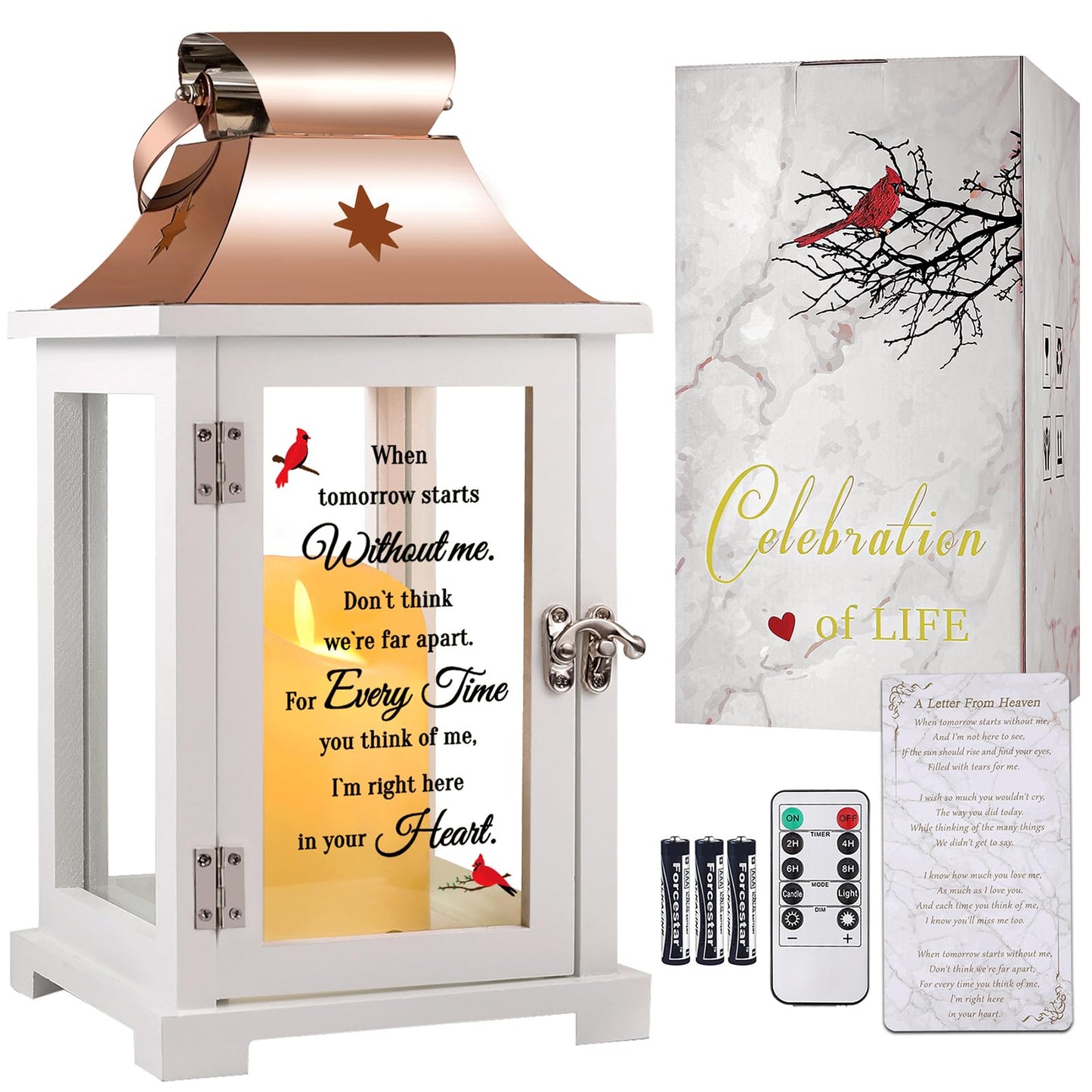 Memorial Lantern, Sympathy Gifts for Loss of Mom/Loved One, Bereavement Gifts, in Memory Loved One Lantern,Celebration Life, Funeral Lantern,Mom You Left me Beautiful Memories
