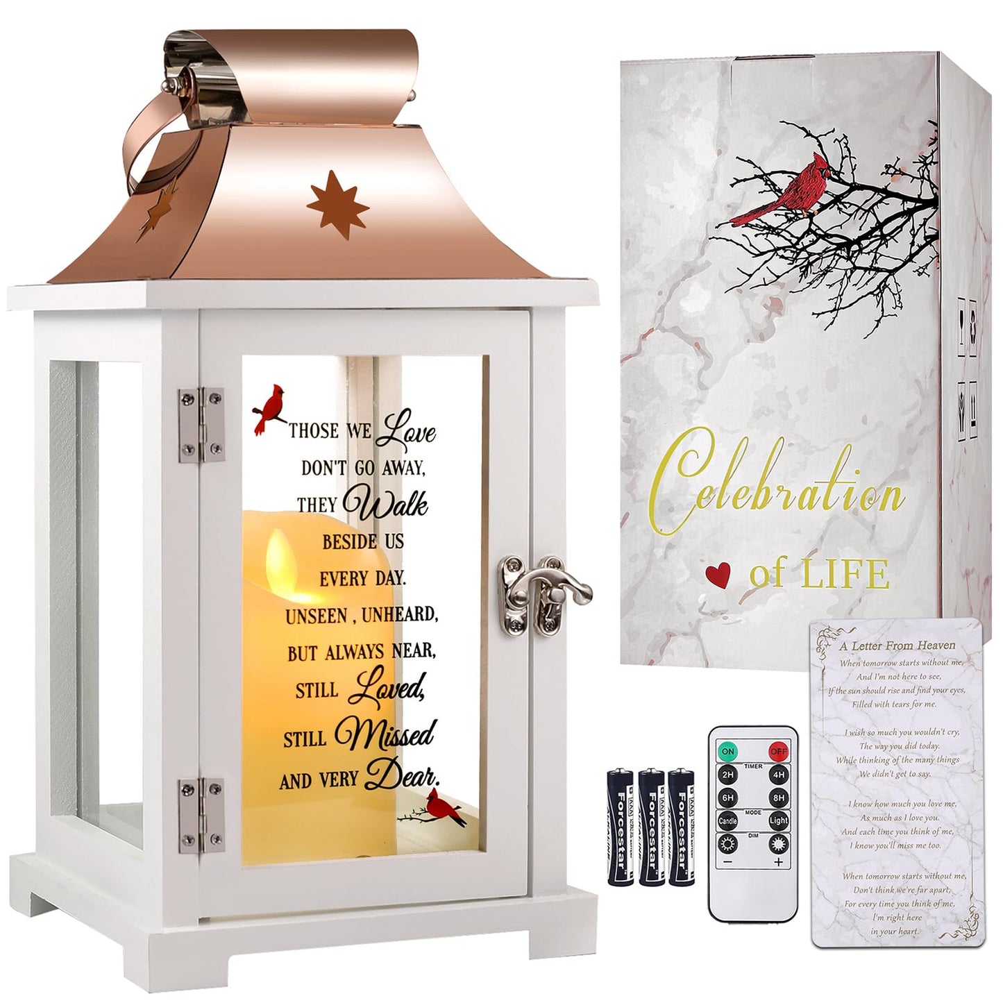 Memorial Lantern, Sympathy Gifts for Loss of Mom/Loved One, Bereavement Gifts, in Memory Loved One Lantern,Celebration Life, Funeral Lantern,Mom You Left me Beautiful Memories