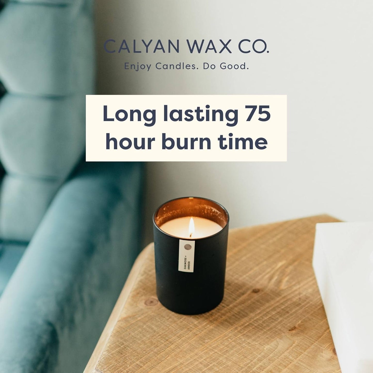 Calyan Wax Co. Aspen & Fog Scented Candle - 75 Hour Burn - Luxury Non Toxic Soy Wax Candles - Long Lasting Black Tumbler Jar Candle for Home - 10.2oz