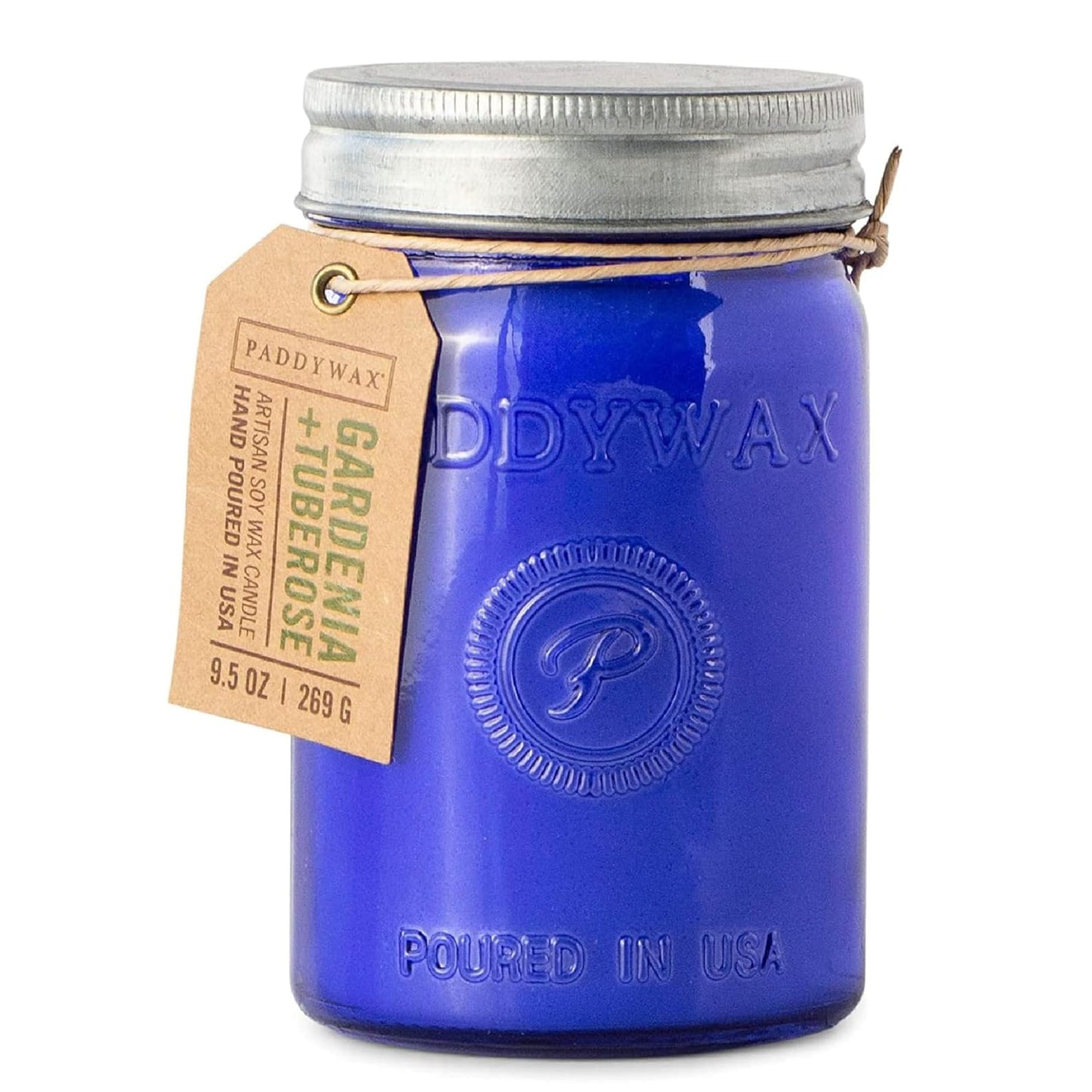 Paddywax Scented Candles Relish Collection Soy Wax Artisan Candle in Glass Jar with Lid, 9.5-Ounce, Pomegranate + Spruce