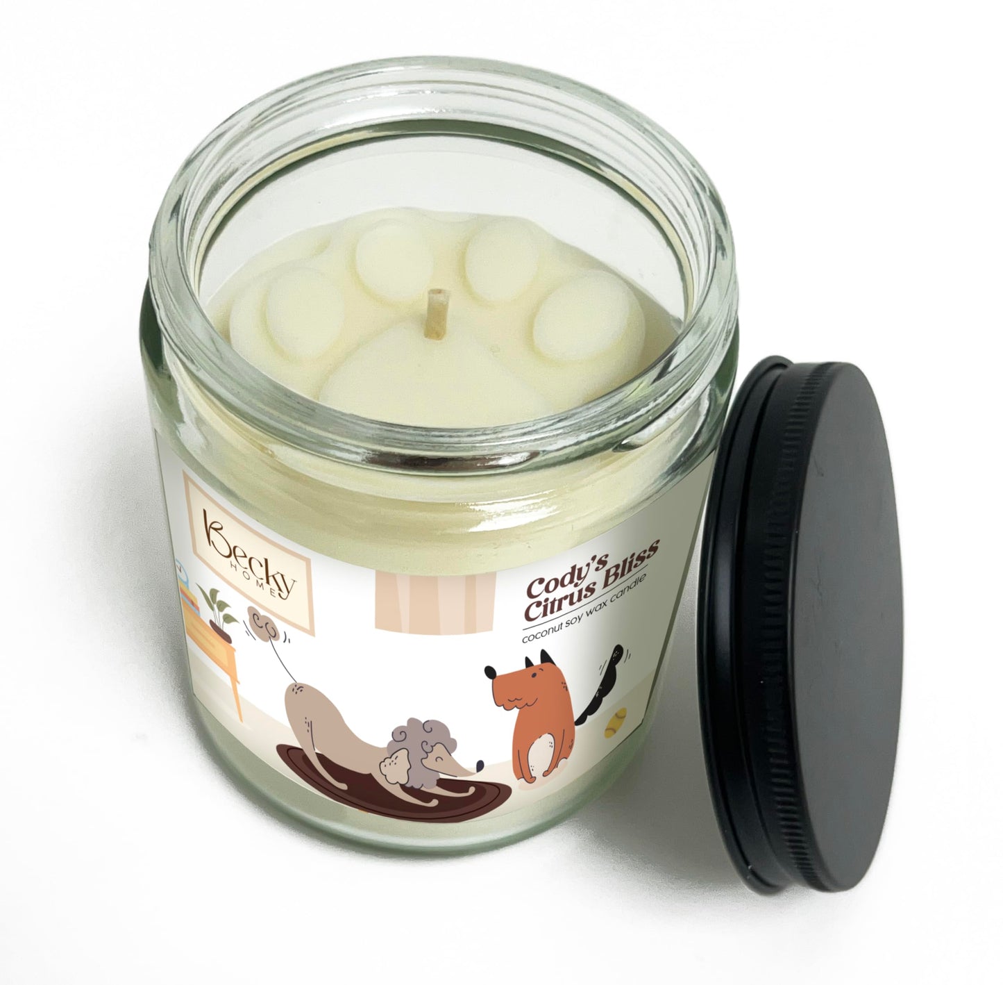 9oz Pet Odor Eliminator Deodorizer Candle, Long-Lasting Lavender Scented, Non Toxic, Natural Plant-Based Wax Blend