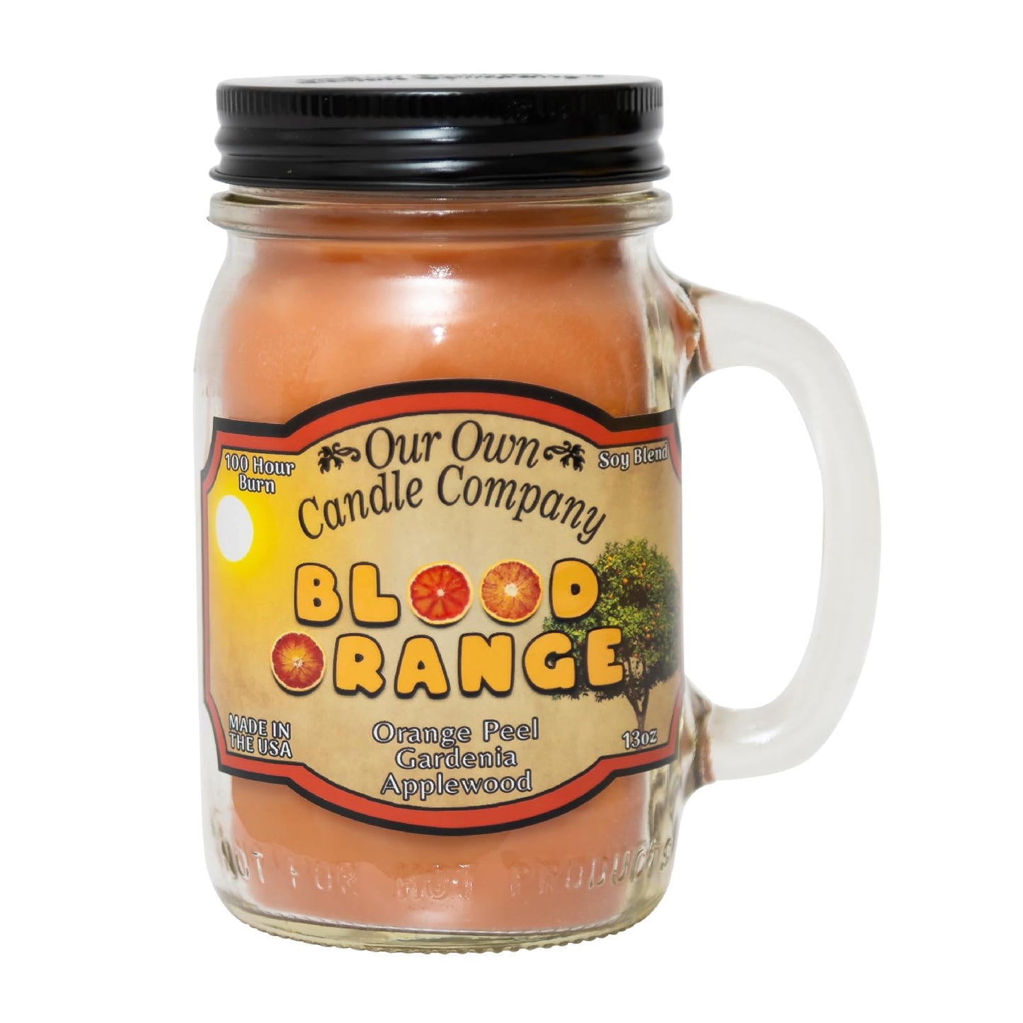Our Own Candle Company, Orange Creamsicle Scented Mason Jar Candle, 100 Hour Burn Time, 13 Ounces