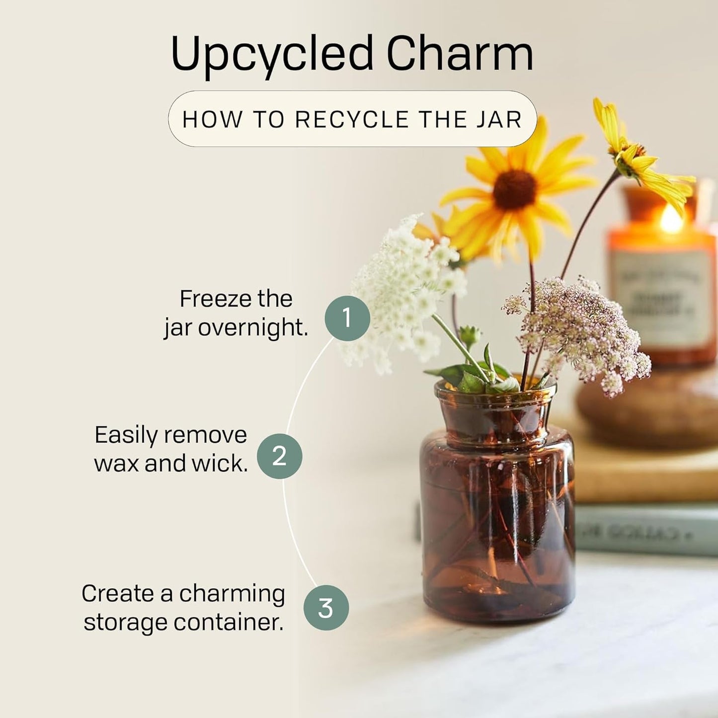 Paddywax Artisan Apothecary Scented Candle with Lid in Reusable Glass Jar, Clean-Burn Soy Candle with Approx. 54 Hour Burn Time, Sea Salt & Sage, 8 oz.