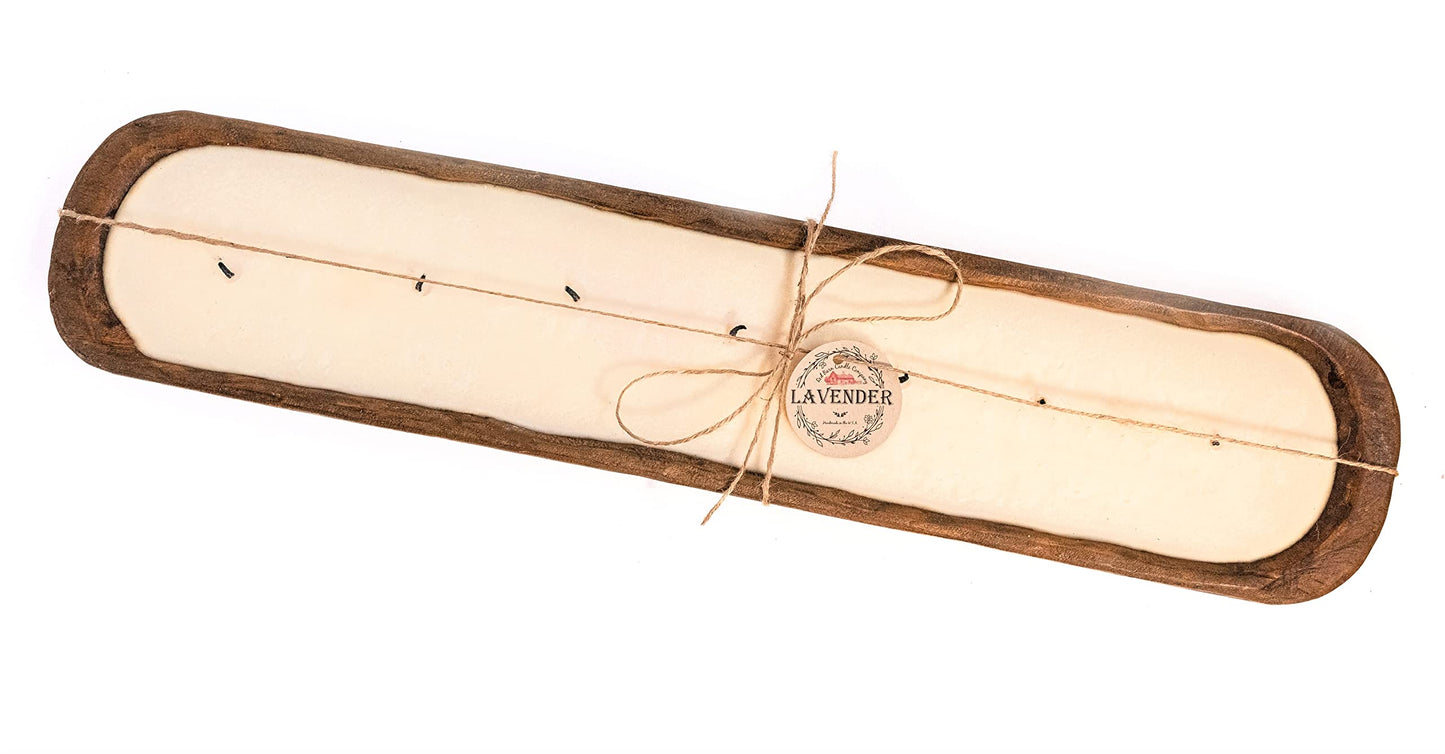 Red Barn Candle Company Wood Dough Bowl Candles | 100% Natural Soy Wax & Essential Oil Infused | Odor Eliminating + Pet Safe | Scented Candle Gifts for Men & Women (Lavender, 3-Wick)