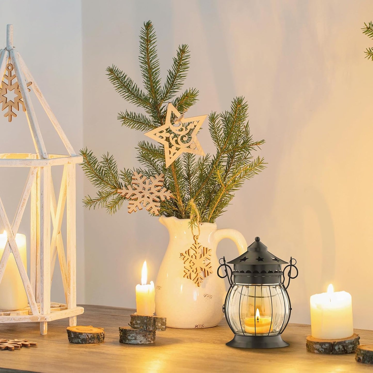 Scented Candles Gifts Set for Women, 2X 6 oz Aromatherapy Jar Candles for Home, Vanilla & Lavender Soy Wax Long Lasting Retro Lantern Candles Perfect for Stress Relief Mum Yoga Bath Spa Christmas