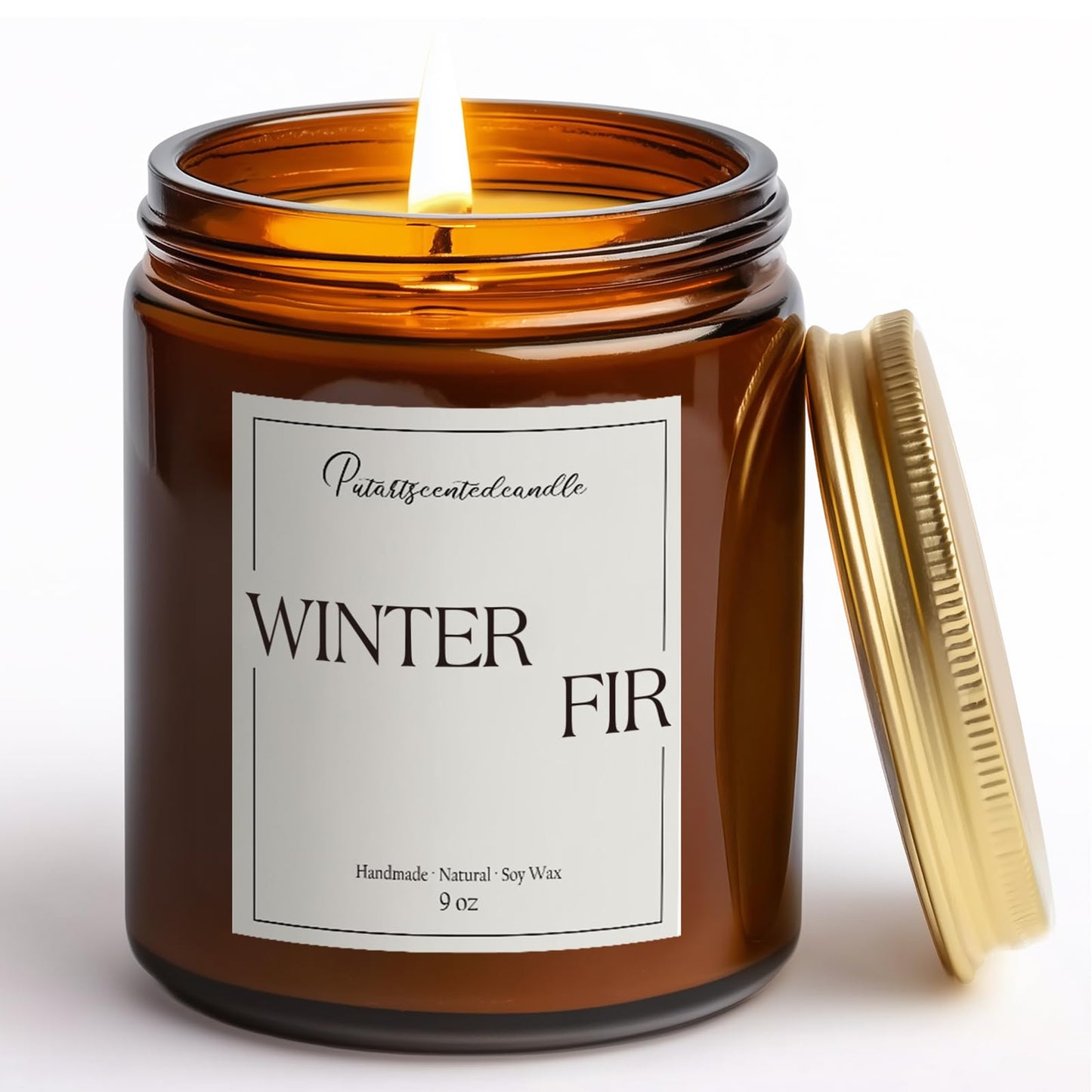 Bourbon Whiskey Scented Candle for Home, Natural Soy Wax Aromatherapy Non Toxic Candle Gifts for Women & Men, Handmade Highly Scented & Long Lasting Jar Candle for Stress Relief (9oz)