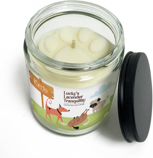 9oz Pet Odor Eliminator Deodorizer Candle, Long-Lasting Lavender Scented, Non Toxic, Natural Plant-Based Wax Blend