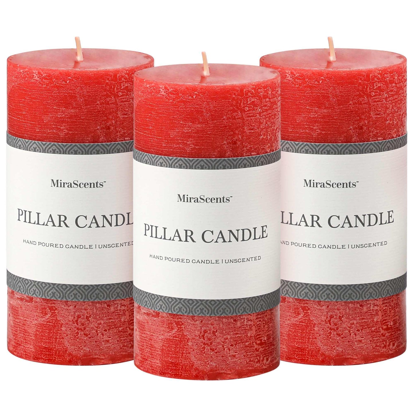 3x4 Inch Sage Green Pillar Candles - Set of 3, Unscented, Long Burning, Smokeless Dripless Candles for Spring Home Decor, Dinner Table, Bathroom, Rustic Decor