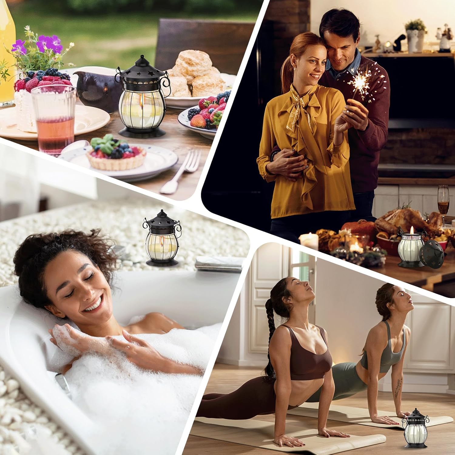 Scented Candles Gifts Set for Women, 2X 6 oz Aromatherapy Jar Candles for Home, Vanilla & Lavender Soy Wax Long Lasting Retro Lantern Candles Perfect for Stress Relief Mum Yoga Bath Spa Christmas