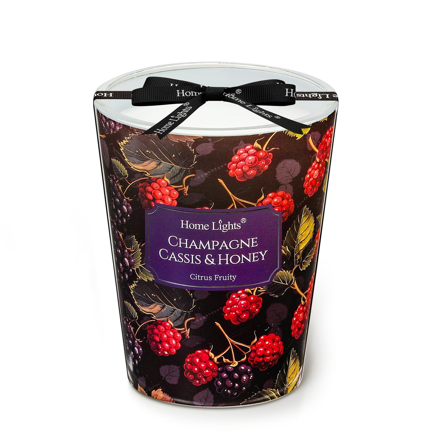 HomeLights 1-Wick Candles for Home Scented - 6.7oz Soy Wax Blend Candle Long-Lasting Fragrance, Industrial Chic Home Decor and Housewarming Gifts, Fireside Wood & Glow