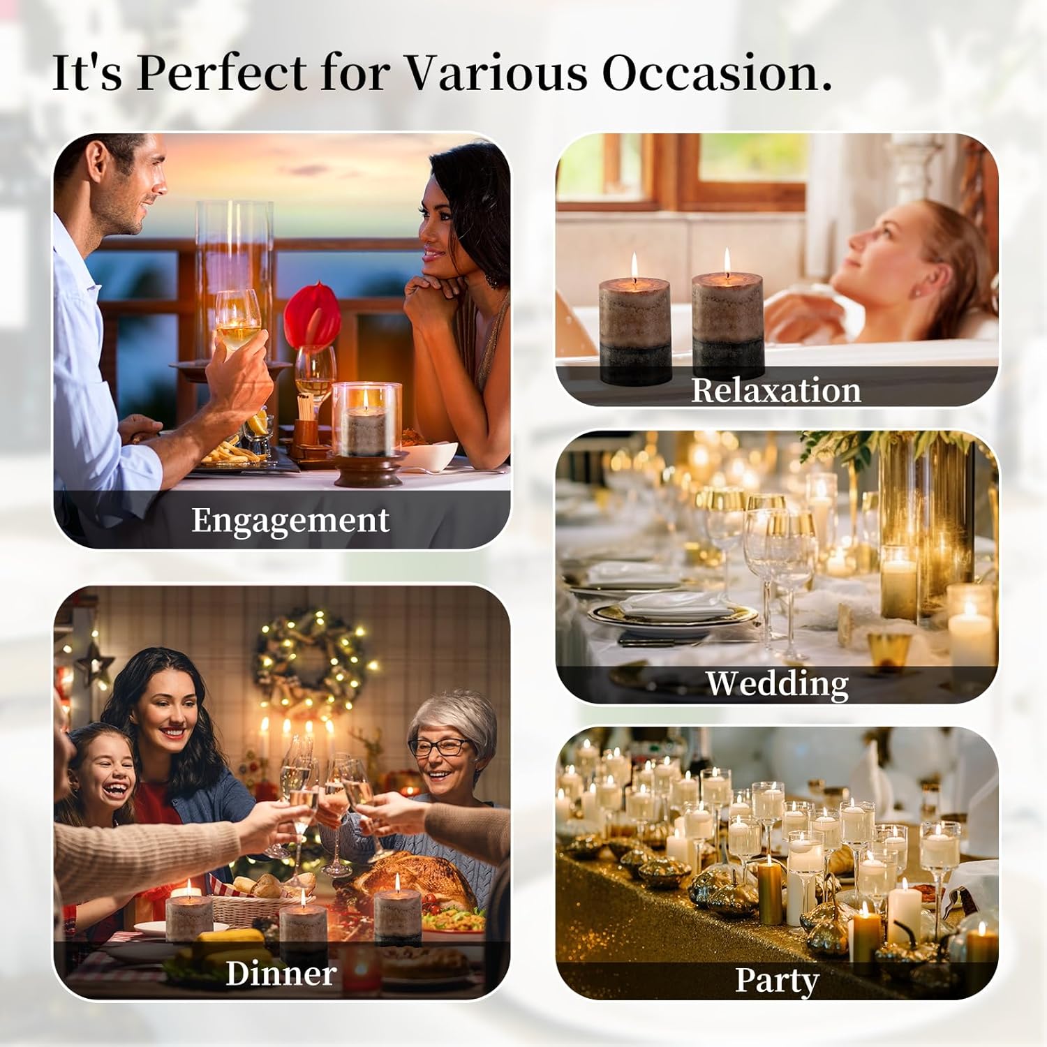 KONNI Coffee Layered Pillar Candles Set of 3, 3"x 4" Unscented Pillar Candles Bulk, 39 Hours Long Burning Candles, Smokeless&Dripless Round Candle for Wedding, Home Decoration, Parties, Spas, Dinner