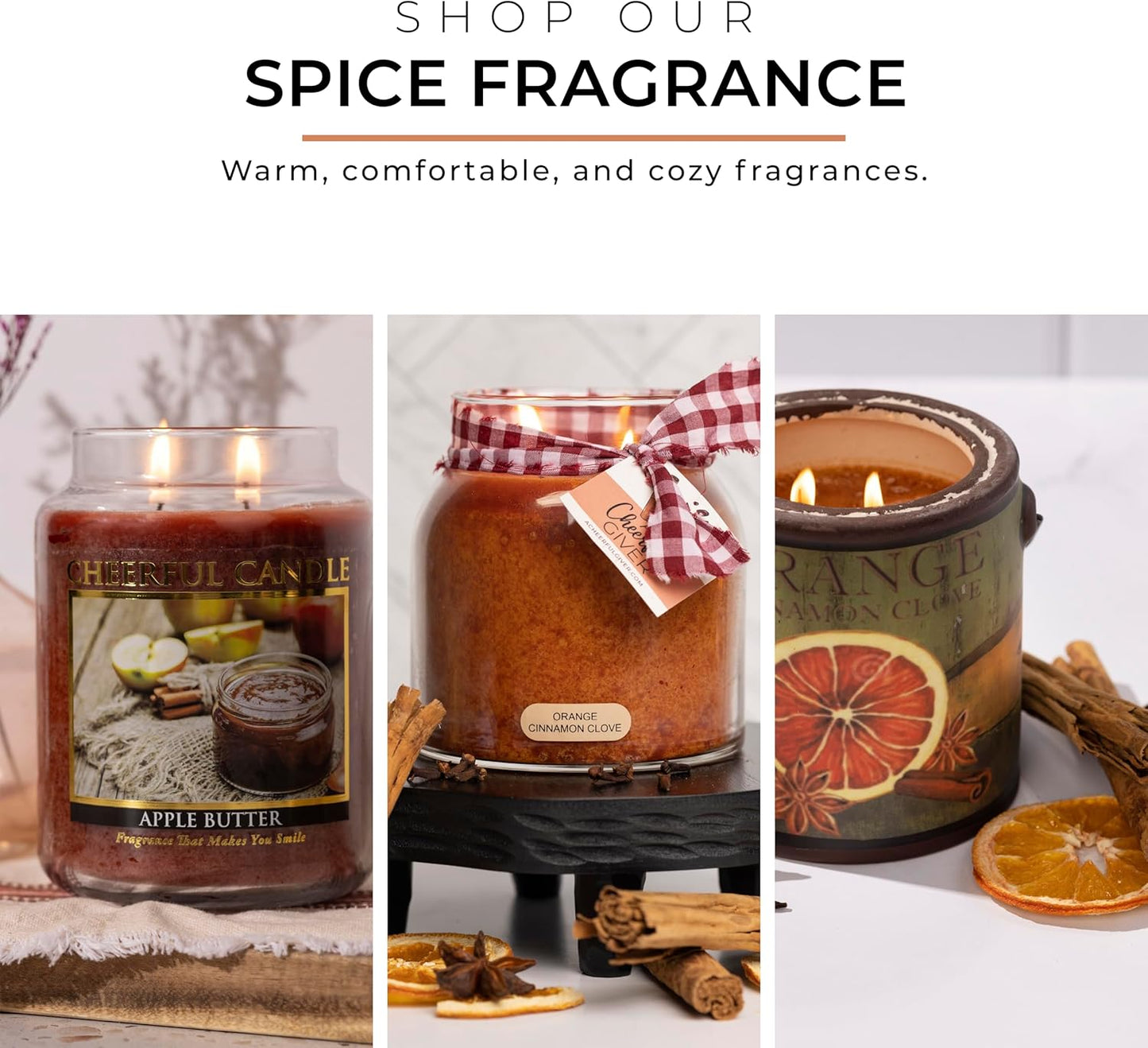 A Cheerful Giver — Orange Cinnamon Clove - 34oz Papa Scented Candle Jar with Lid - Keepers of the Light - 155 Hours of Burn Time, Gift for Women, Orange