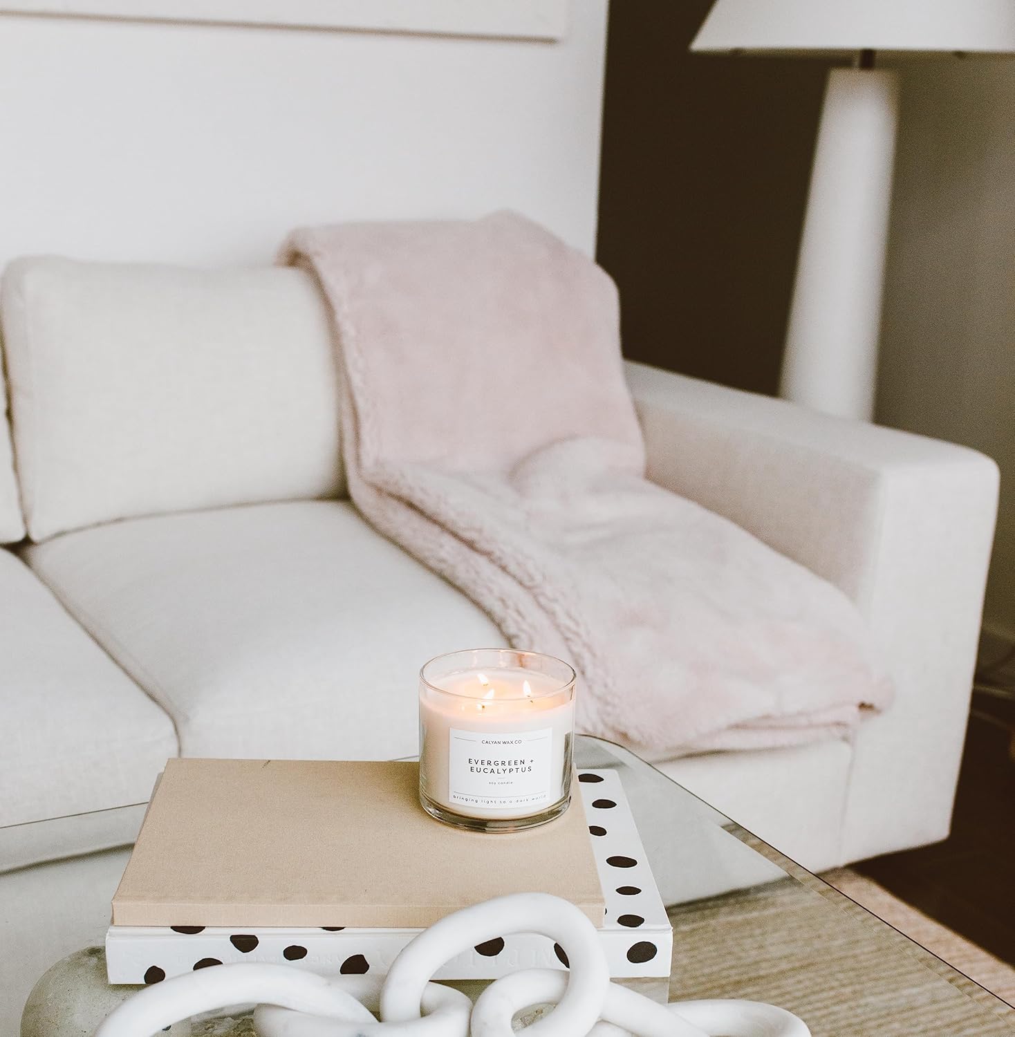 Calyan Wax Co. Apples & Maple Bourbon 3 Wick Scented Candle - 43 Hour Burn - Luxury 3 Wick Soy Candles - Non Toxic Soy Wax Candles - Long Lasting Large Glass Jar Candle for Home - 14.9oz