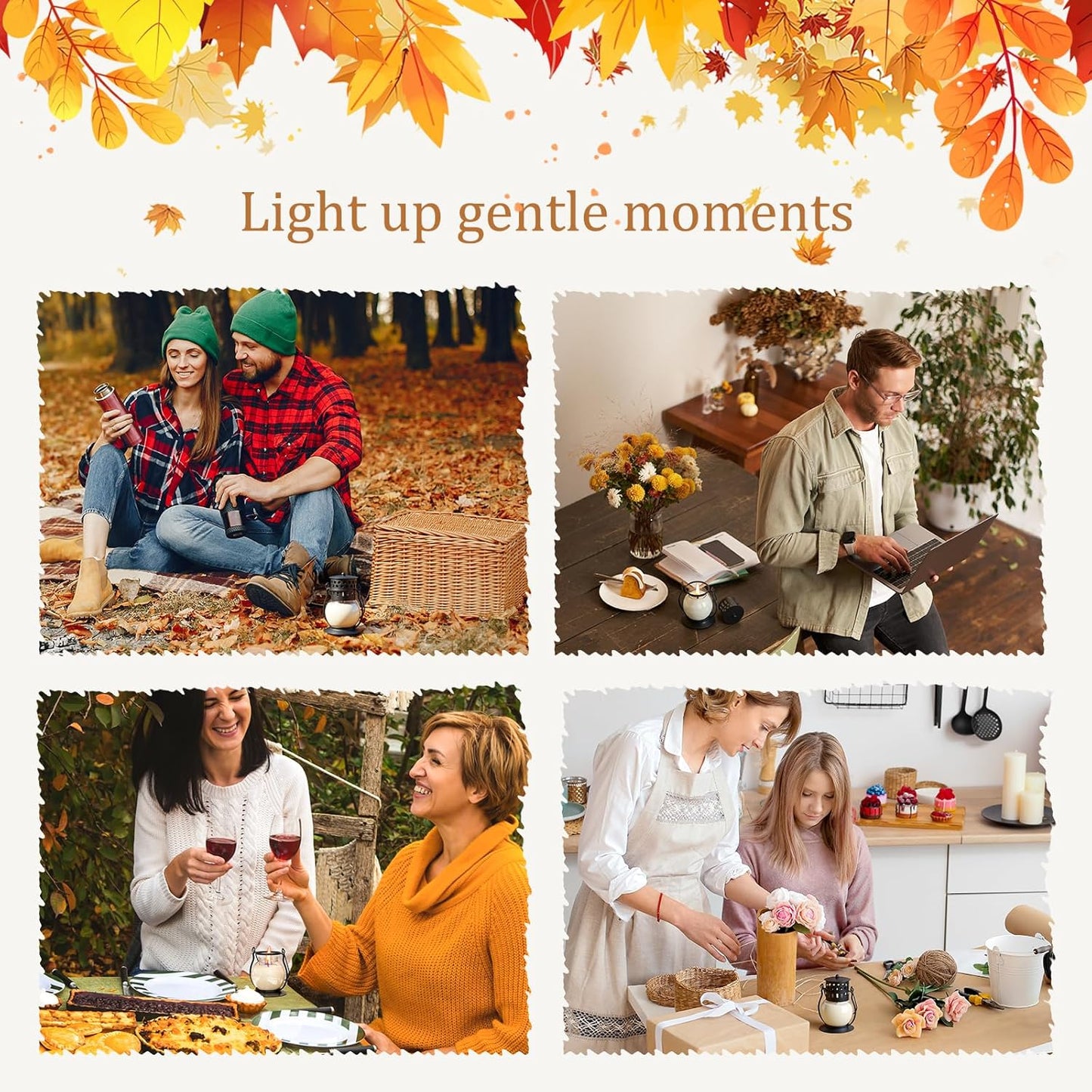 Scented Candles Gift Set - 3 Pack Candles for Home Scented Retro Lantern, Fall Candle Set Perfect for Women, Birthday, Yoga, Weddings, Christmas - Soy Wax Candle Vanilla, Rose, Lavender