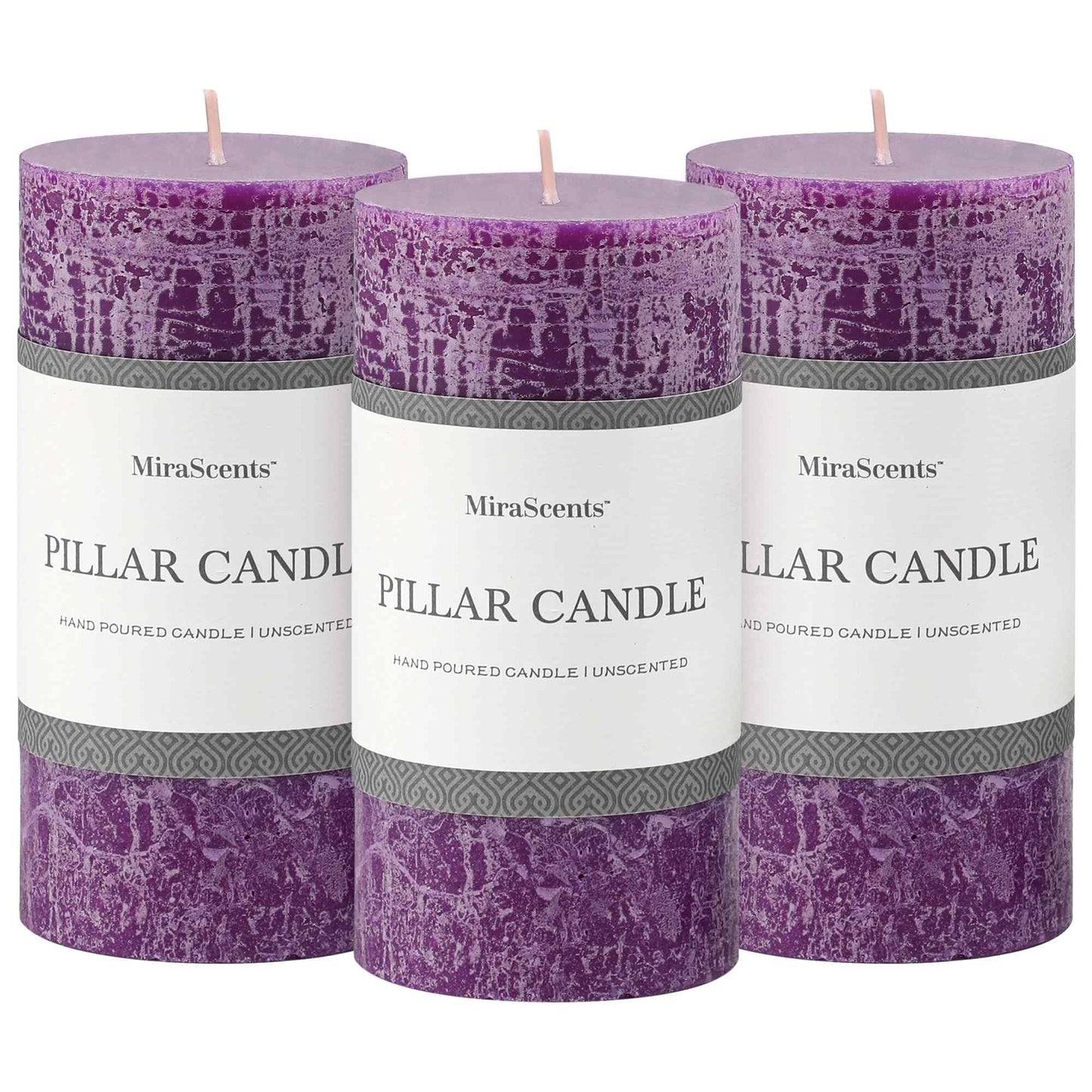 3x4 Inch Sage Green Pillar Candles - Set of 3, Unscented, Long Burning, Smokeless Dripless Candles for Spring Home Decor, Dinner Table, Bathroom, Rustic Decor