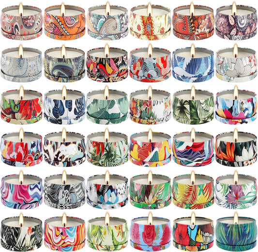 Scented Candles Gifts Set 36 Pack Soy Wax Travel Tin Jar Candles,Aromatherapy Candles for Home 2.5 OZ Scented Candles for Mom for Christmas, Birthday, Thanksgiving, Mother's Day,Valentine'sDay